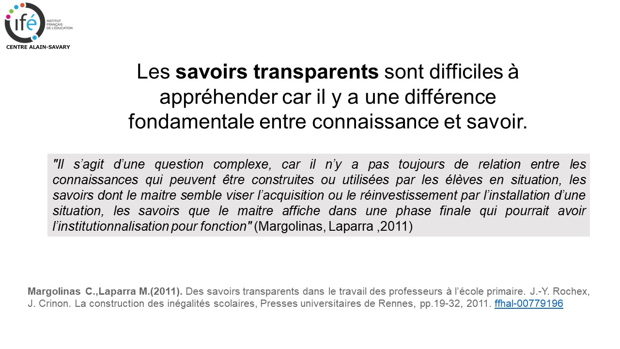 Savoirs transparents