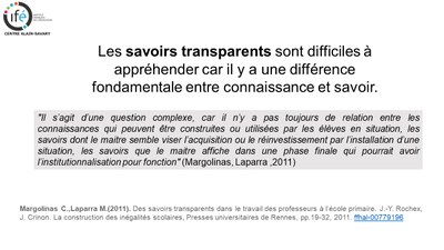 Savoirs transparents