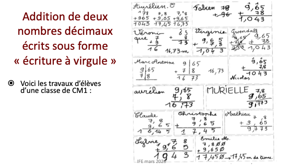 travaux élèves décimaux Briand 20