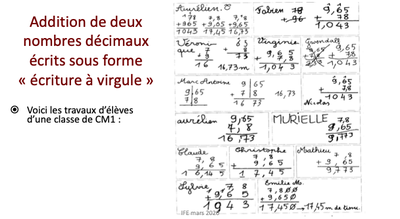 travaux élèves décimaux Briand 20