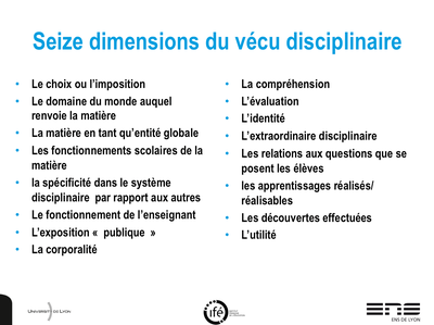 Dimension vécu disciplinaire-Reuter