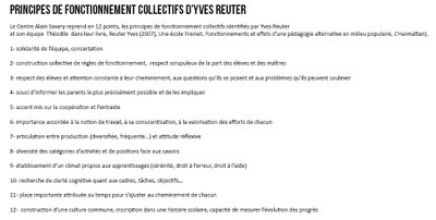 Principes de fonctionnement collectifs d’Yves Reuter