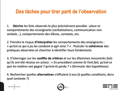 Tâche pour tirer parti de l'observation