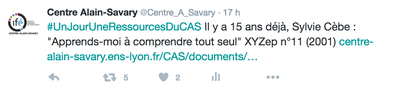 #UnJourUneRessourceDuCAS